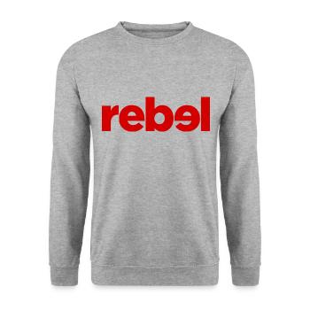 Rebel - Unisex Pullover - Weißgrau meliert - Vorne - Alina (178cm) & Michal (187cm)