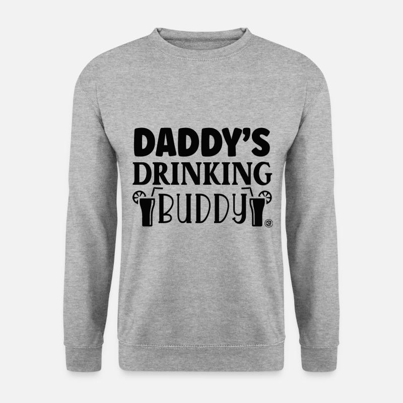 Daddys drinking buddy - Unisex Pullover - Weißgrau meliert