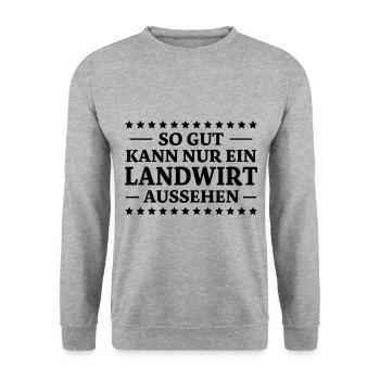 Landwirt Spruch Traktor Lustiges Landwirt Geschenk - Unisex Pullover - Weißgrau meliert - Vorne - Alina (178cm) & Michal (187cm)