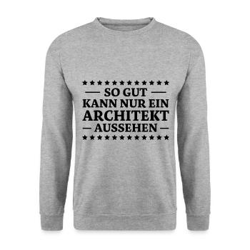 Architekt Spruch Architektur Architekt Geschenk - Unisex Pullover - Weißgrau meliert - Vorne - Alina (178cm) & Michal (187cm)