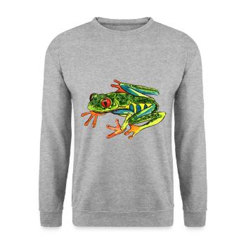 grenouille - Sweat-shirt Unisexe - gris chiné - Devant - Alina (178cm) & Michal (187cm)