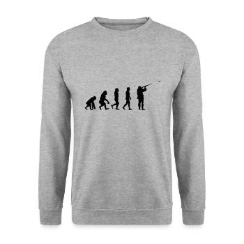 Tontaubenschiessen Tontauben Evolution Tontauben - Unisex Pullover - Weißgrau meliert - Vorne - Alina (178cm) & Michal (187cm)