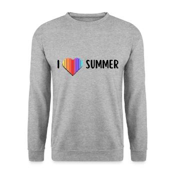 I love Summer - Unisex Pullover - Weißgrau meliert - Vorne - Alina (178cm) & Michal (187cm)