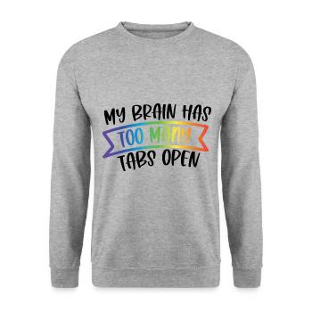 TDAH - Sweat-shirt Unisexe - gris chiné - Devant - Alina (178cm) & Michal (187cm)