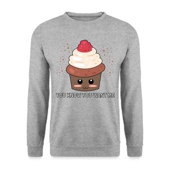 You Know You Want Me - Unisex Sweatshirt - salt & pepper - Front - Alina (178cm) & Michal (187cm)