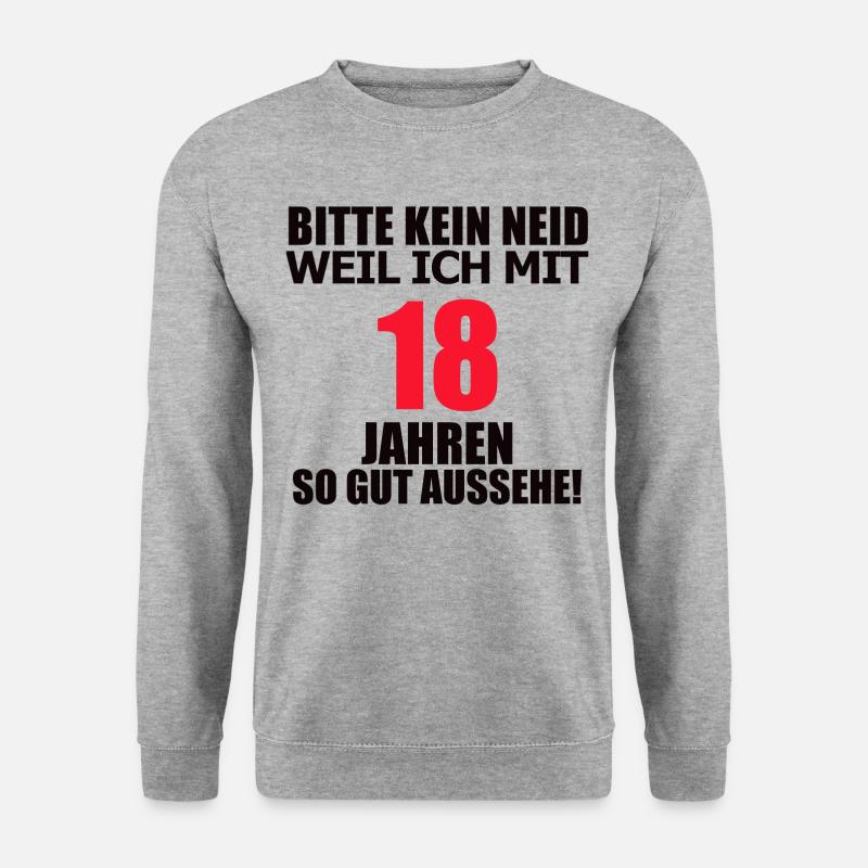 18 Geburtstag Geschenk - Unisex Pullover - Weißgrau meliert