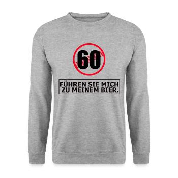 Cadeau d'anniversaire 60 - Sweat-shirt Unisexe - gris chiné - Devant - Alina (178cm) & Michal (187cm)