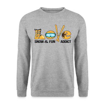 ski pistensau alpin shihase ski-love - Unisex Sweatshirt - salt & pepper - Front - Alina (178cm) & Michal (187cm)