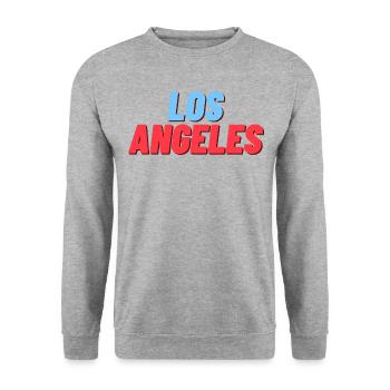 Los Angeles - Unisex Sweatshirt - salt & pepper - Front - Alina (178cm) & Michal (187cm)