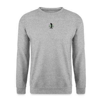 Logo Golfer sticker - Unisex Pullover - Weißgrau meliert - Vorne - Alina (178cm) & Michal (187cm)