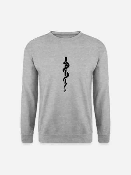 medico serpente verga di Asclepio Esculapio dottor - Unisextröja - vitgråmelerad
