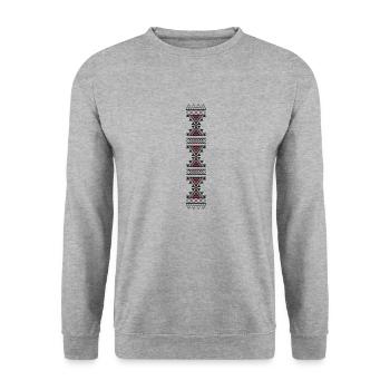 MOTIFS AMAZIGH BERBERE KABYLE Z AMAZIGH ALGERIE - Sweat-shirt Unisexe - gris chiné - Devant - Alina (178cm) & Michal (187cm)