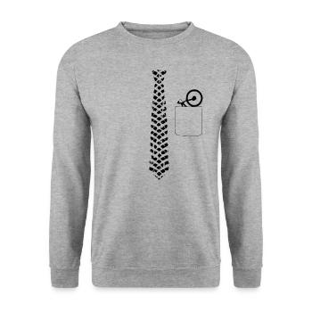 Bike Bicycle Mountain Saying Gift Shirt Te - Unisex Sweatshirt - salt & pepper - Front - Alina (178cm) & Michal (187cm)