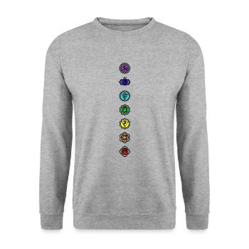 The 7 chakras - Unisex Sweatshirt - salt & pepper - Front - Alina (178cm) & Michal (187cm)