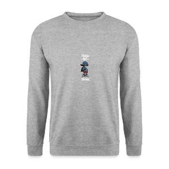 Raccoon Racoon Funny Saying Gift - Unisex Sweatshirt - salt & pepper - Front - Alina (178cm) & Michal (187cm)