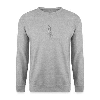 Lineart Plant - Unisex Pullover - Weißgrau meliert - Vorne - Alina (178cm) & Michal (187cm)