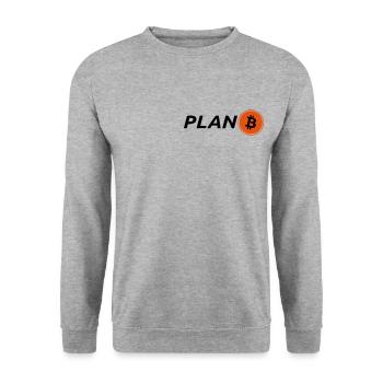 Bitcoin, Plan B, Logo, Hodl, Crypto, Symbole, Fan - Sweat-shirt Unisexe - gris chiné - Devant - Alina (178cm) & Michal (187cm)