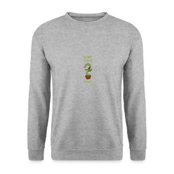 Carnivorous Plant Halloween Carnivore - Unisex Sweatshirt - salt & pepper - Front - Alina (178cm) & Michal (187cm)