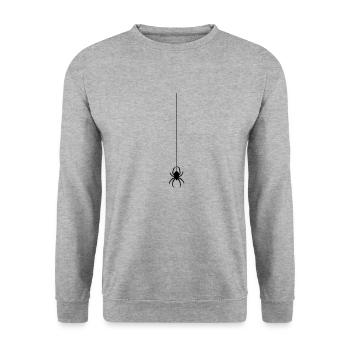 spinne am faden - Unisex Pullover - Weißgrau meliert - Vorne - Alina (178cm) & Michal (187cm)