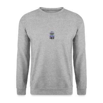 Never give up - Unisex Sweatshirt - salt & pepper - Front - Alina (178cm) & Michal (187cm)