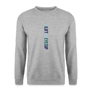 Psalm Mountain Berge Bergsteiger Bibel Bibelvers - Unisex Pullover - Weißgrau meliert - Vorne - Alina (178cm) & Michal (187cm)
