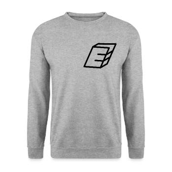 Lettre d’esquisse E - Sweat-shirt Unisexe - gris chiné - Devant - Alina (178cm) & Michal (187cm)