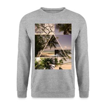 Beach - Unisex Pullover - Weißgrau meliert - Vorne - Alina (178cm) & Michal (187cm)