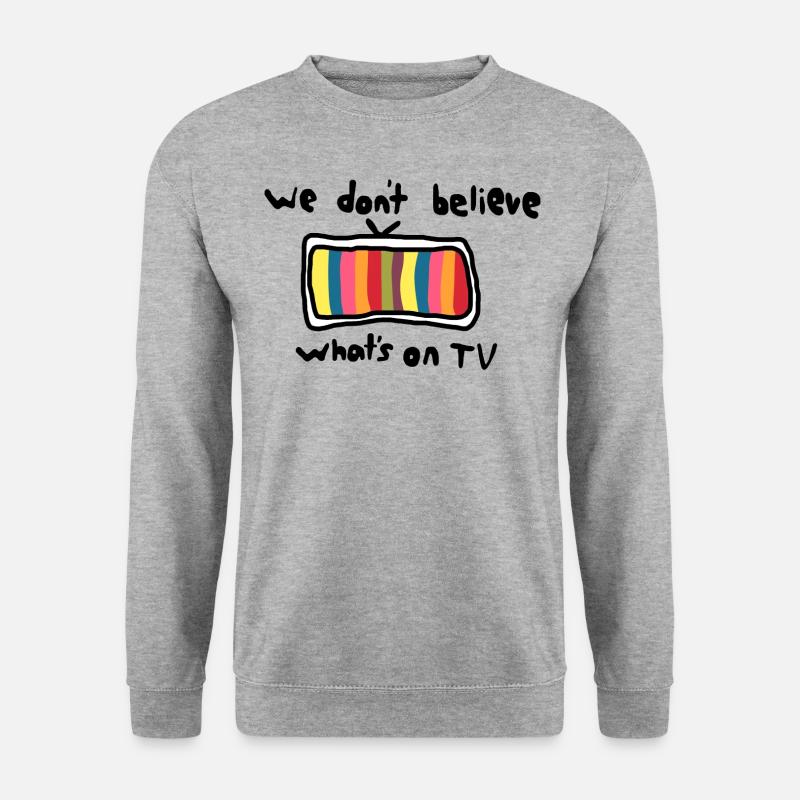 TV-Grafik - Unisex Pullover - Weißgrau meliert