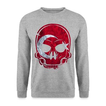 MMJ Turquie Drapeau - Sweat-shirt Unisexe - gris chiné - Devant - Alina (178cm) & Michal (187cm)
