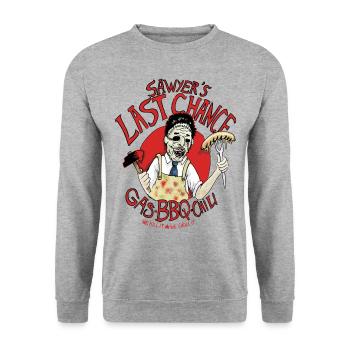 sawyer's bbq - Unisex Sweatshirt - salt & pepper - Front - Alina (178cm) & Michal (187cm)