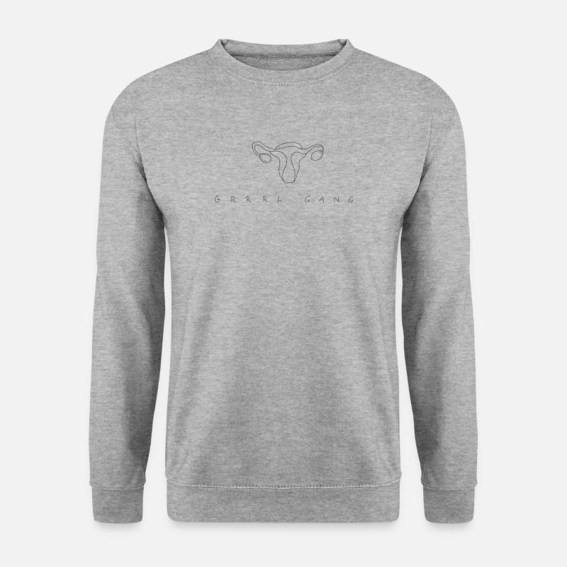 Grrrrl Gang Uterus - Unisex Pullover - Weißgrau meliert