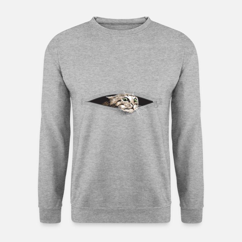 Katze Katzen - Unisex Pullover - Weißgrau meliert