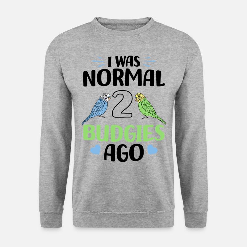 Wellensittich - Unisex Pullover - Weißgrau meliert