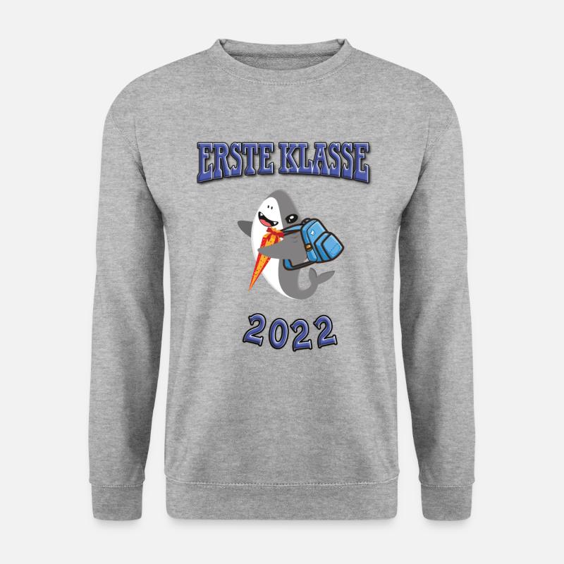 Geschenk zur Einschulung - Unisex Pullover - Weißgrau meliert