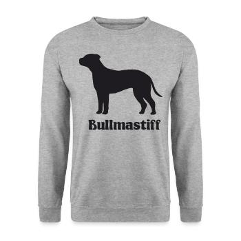 Bullmastiff Silhouette - Unisex Pullover - Weißgrau meliert - Vorne - Alina (178cm) & Michal (187cm)