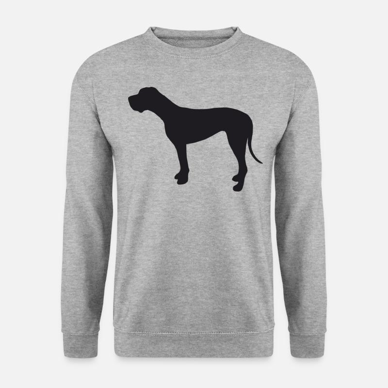 Deutsche Dogge Silhouette - Unisex Pullover - Weißgrau meliert