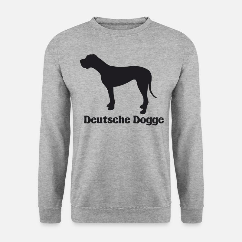 Deutsche Dogge Silhouette - Unisex Pullover - Weißgrau meliert