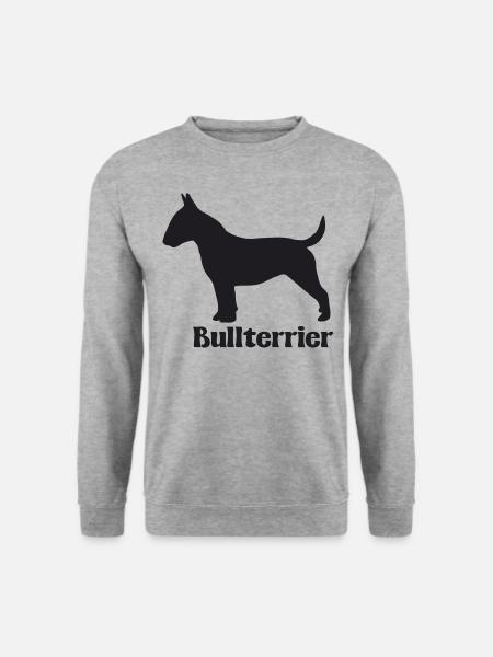 Bullterrier Silhouette - Unisex Pullover - Weißgrau meliert