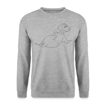 Rhodesian Ridgeback - Unisex Pullover - Weißgrau meliert - Vorne - Alina (178cm) & Michal (187cm)