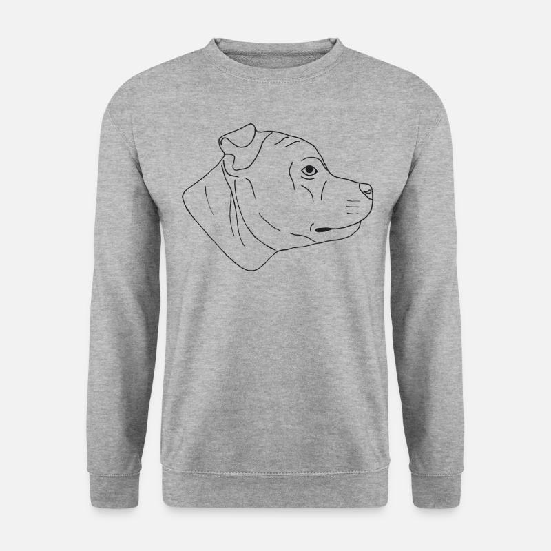 Staffordshire Bullterrier - Unisex Pullover - Weißgrau meliert