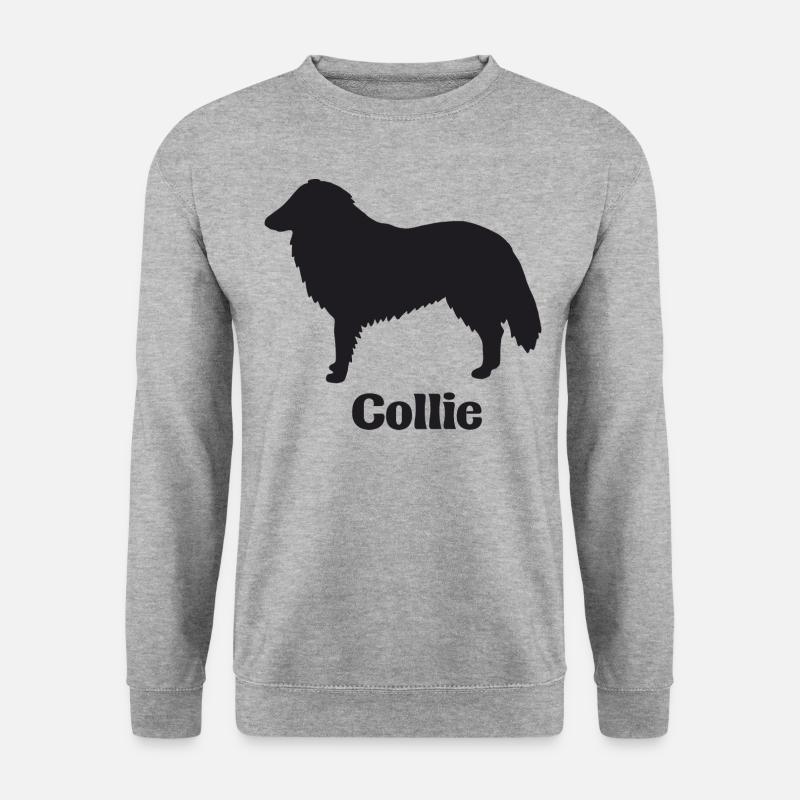 Collie Silhouette - Unisex Pullover - Weißgrau meliert