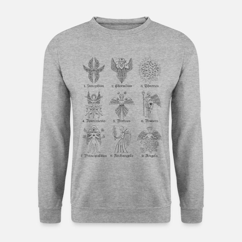 Biblisch genaue Engel neun Engelsreihen - Unisex Pullover - Weißgrau meliert
