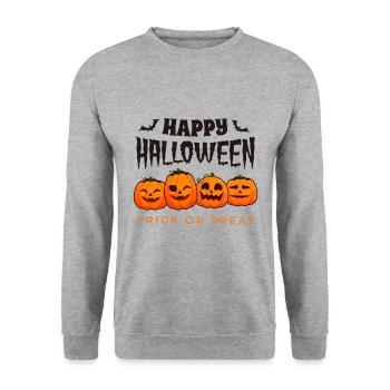 Happy Halloween, Trick or Treat - Unisex Sweatshirt - salt & pepper - Front - Alina (178cm) & Michal (187cm)