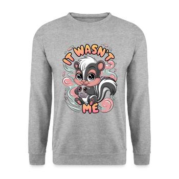 C’était pas moi - Sweat-shirt Unisexe - gris chiné - Devant - Alina (178cm) & Michal (187cm)