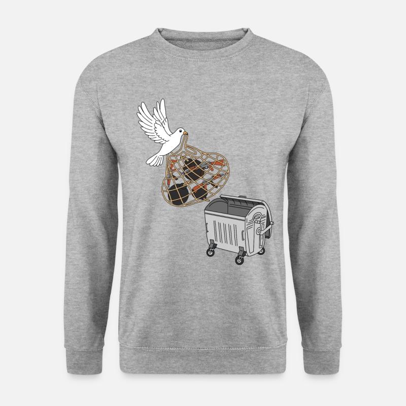 Weltfriedenstag - Unisex Pullover - Weißgrau meliert