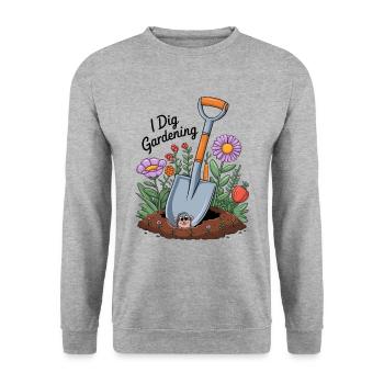 I Dig Gardening - Unisex Sweatshirt - salt & pepper - Front - Alina (178cm) & Michal (187cm)