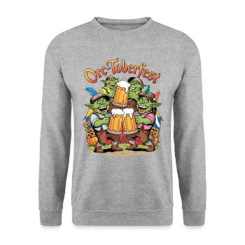 Orc-toberfest - Unisex Sweatshirt - salt & pepper - Front - Alina (178cm) & Michal (187cm)