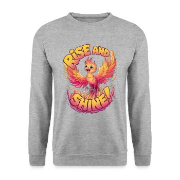 Rise And Shine - Unisex Sweatshirt - salt & pepper - Front - Alina (178cm) & Michal (187cm)
