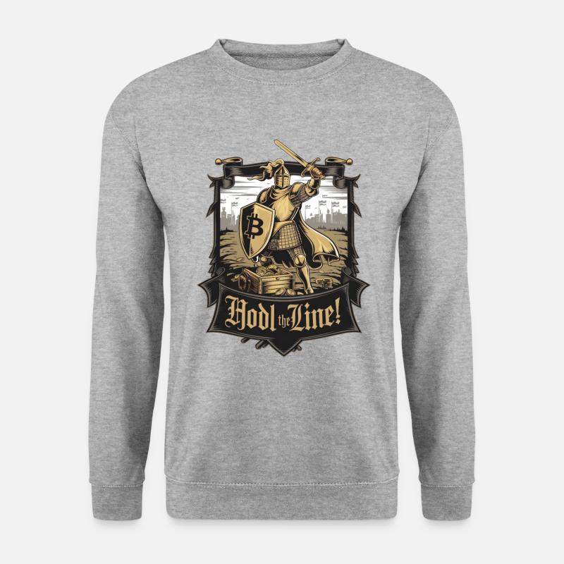 Hodl Die Linie! - Unisex Pullover - Weißgrau meliert