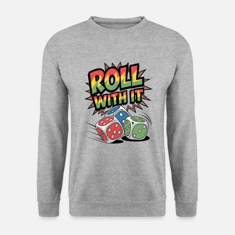 Lass dich darauf ein - Unisex Pullover - Weißgrau meliert